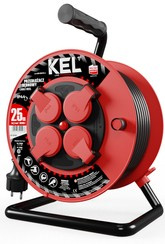 Przedłużacz elektryczny bębnowy warsztatowy o długości 25 m KEL PB-PRO/S/25M/3X2,5/H05RR-F