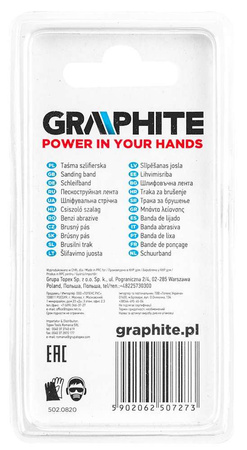 Taśma szlifierska o średnicy 12.7 mm i gradacji K60 i K120 Graphite kpl. 10 sztuk + trzpień