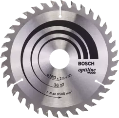 Tarcza pilarska do drewna OPTILINE WOOD Bosch 180x30/20 mm 36 zębów