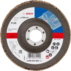 Tarcza listkowa do metalu wypukła STANDARD FOR METAL Bosch 125x22,23 mm P120