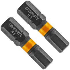 Końcówki wkrętakowe udarowe HEX5 x 25 mm Graphite 2 sztuki 56H508