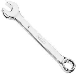 Klucz płasko-oczkowy krótki ze stali Crv o rozmiarze 8 x 90 mm Neo 09-760