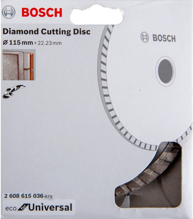 BOSCH TARCZA DIAMENTOWA 115MM ECO FOR UNIVERSAL TURBO DO CIĘCIA BETONU, CEGŁY, KLINKIERU