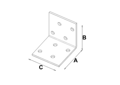 Łącznik budowlany kątownik montażowy KM1 o wymiarach 40 x 40 x 40 x 2,0 mm