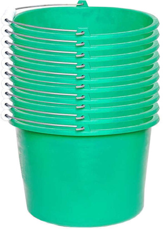 Wiadra wiaderka zielone budowlane gospodarcze 12L plastik 10 sztuk
