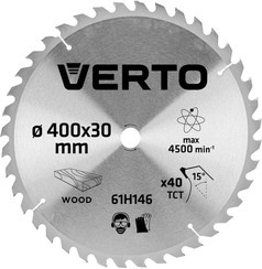 Tarcza pilarska do drewna widiowa Verto 400x30 mm 40 zębów