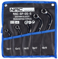 Zestaw kluczy oczkowych typu S 10-19 mm Nac 5 el. NAC-SP-05-S