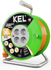 Przedłużacz elektryczny bębnowy warsztatowy o długości 50 m KEL PB-ST/D/50M/3X1,5/H05VV-F