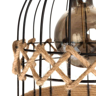 Lampa wisząca jutowa KLATKA boho