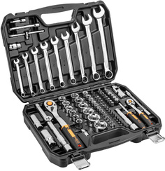 Zestaw kluczy nasadowych 1/2", 1/4" 82 elementów Neo 10-059