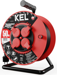 Przedłużacz elektryczny bębnowy warsztatowy o długości 50 m KEL PB-PRO/D/50M/3X1,5/H05RR-F