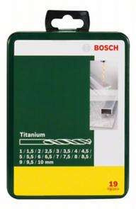 19-częściowy zestaw wierteł Bosch do metalu HSS-TiN