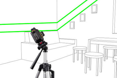 Laser liniowy samopoziomujący z wiązką zieloną Lamigo CROSS 4D