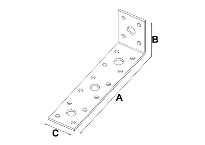 Łącznik budowlany kątownik ciesielki KŁ 3 o wymiarach 50 x 150 x 35 x 2,5 mm