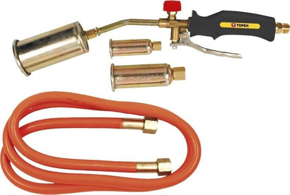 Zestaw palników gazowych o mocy 19.5 kW, 3 palniki 2000 g/h + wąż 1.5 m Topex 44E115