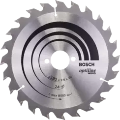 Tarcza pilarska do drewna OPTILINE WOOD Bosch 190x30 mm 24 zęby