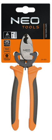 Szczypce nożyce obcinak do kabli miedzianych i aluminiowych ze stali CrV o długości 160 mm Neo 01-513