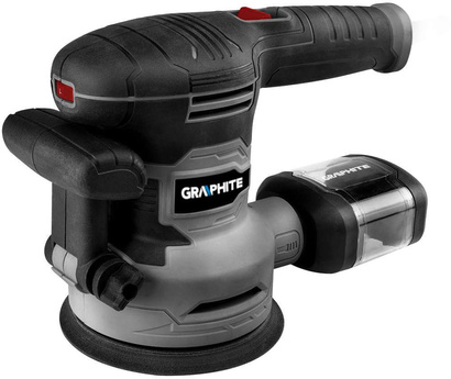 Szlifierka mimośrodowa sieciowa 450 W Graphite 125/150 mm + wymienna stopa + walizka