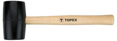 Młotek gumowy z trzonkiem drewnianym o wadze 340 g i średnicą obucha 50 mm Topex 02A343
