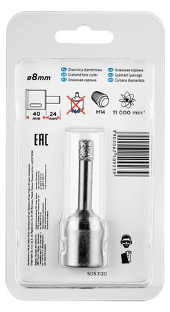 Otwornica diamentowa do kamienia, gresu, płytek, szkła, asfaltu, cegły i betonu 10 mm Graphite 55H302