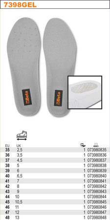 BETA BHP WKŁADKI DO BUTÓW GEL.