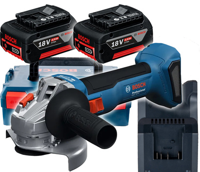Szlifierka kątowa akumulatorowa GWS 18V-8 + ładowarka + 2 akumulatory 5Ah Professional Bosch 06019N9003