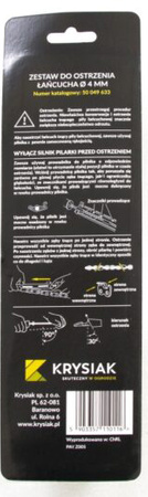 Zestaw do ostrzenia łańcucha 4,0 mm prowadnik pilnik i uchwyt Krysiak