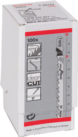 Bosch brzeszczoty do drewna T 101 D Clean for Wood 100 szt.