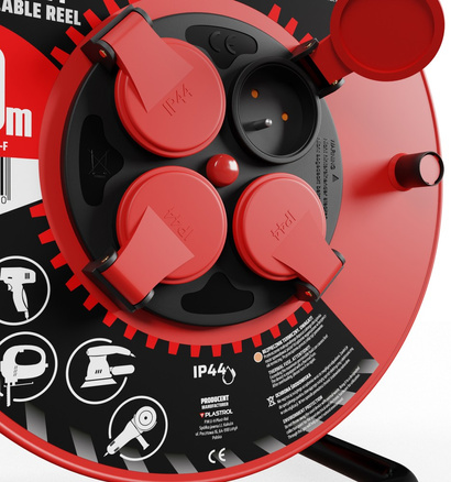 Przedłużacz elektryczny bębnowy warsztatowy o długości 40 m KEL PB-PRO/D/40M/3X2,5/H05RR-F