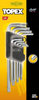 Zestaw kluczy Torx długich ze stali CrV o rozmiarze T10 do T50 9 sztuk Topex 35D961