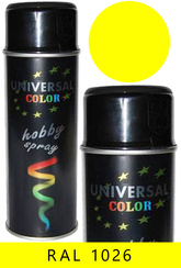 UniversalColor fluorescencyjny żółty połysk spray 400 ml - farba RAL 1026