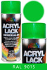 Farba lakier akrylowy fluorescencyjny uniwersalny zielony do drewna, metalu, betonu i plastiku RAL 9015 EUROCOLOR 400 ml