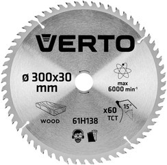 Tarcza pilarska do drewna widiowa Verto 300x30 mm 60 zębów