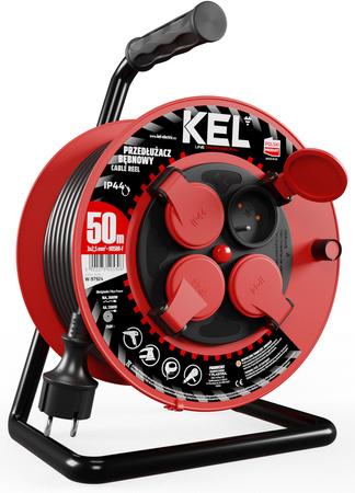 Przedłużacz elektryczny bębnowy warsztatowy o długości 40 m KEL PB-PRO/D/40M/3X1,5/H05RR-F