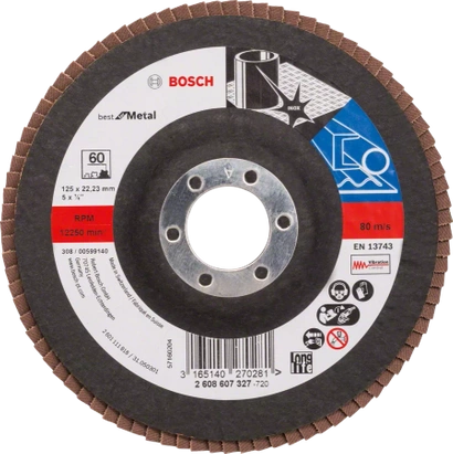 Tarcza listkowa do metalu prosta BEST FOR METAL Bosch 125x22,23 mm P60