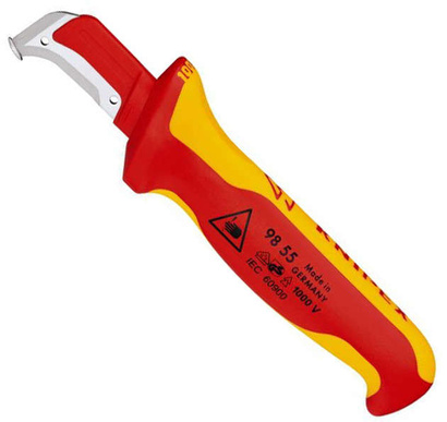 Nóż do ściągania izolacji ze stopką prowadzącą Knipex 180 mm