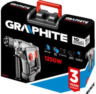 Młot udarowy z uchwytem SDS MAX o mocy 1250W z walizką Graphite 58G874