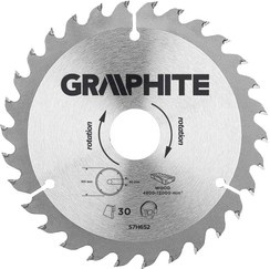 Tarcza pilarska do drewna widiowa Graphite 165x30 mm 30 zębów 57H652