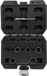 Nasadki do uszkodzonych nakrętek krótkie ze stali CrV o rozmiarze 9-19 mm 11 elementów Neo 11-922