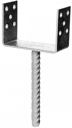 Podstawa słupa do wmurowania KSU kotwa U o wymiarach 61 x 50 x 200 x 4 mm