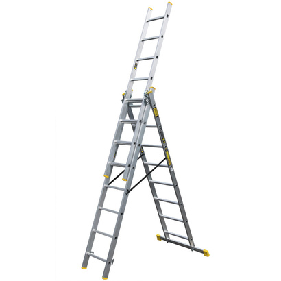 Drabina aluminiowa trzyelementowa 8-stopniowa 3x8 150kg Metalkas BS-DW_3X8