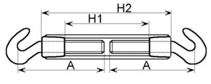 Śruba rzymska M16 ocynkowana Hak-Hak H/H - wytrzymałość do 1000kg