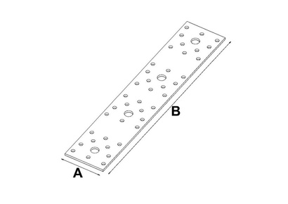 Łącznik budowlany płaski ciesielski ŁP4 o wymiarach 280 x 55 x 2,5 mm