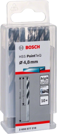 Wiertło kręte do metalu HSS POINTTEQ Bosch 4,8x86 mm 10 sztuk