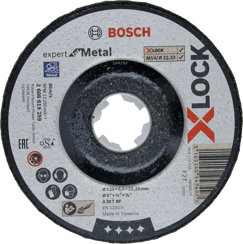 Tarcza szlifierska korundowa do metalu Bosch Professional z systemem X-LOCK o średnicy 125 x 22,23 x 6 mm A 30 T BF