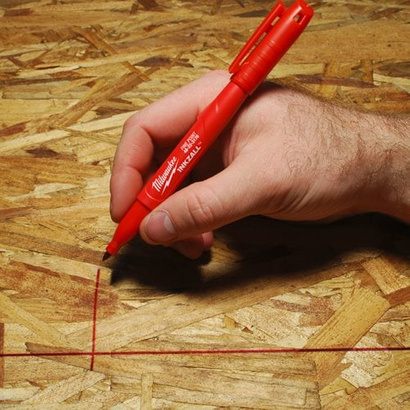 Marker budowalny okrągły czerwony Inkzall Milwaukee 48223170