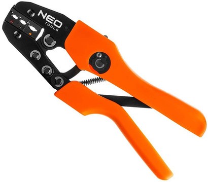 Szczypce do zaciskania końcówek antenowych i konektorowych izolowanych i nieizolowanych o rozmiarze 0,5-10 mm2 i długości 220 mm Neo 01-537
