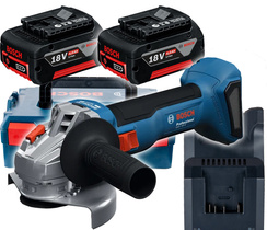 Szlifierka kątowa akumulatorowa GWS 18V-8 + ładowarka + 2 akumulatory 5Ah Professional Bosch 06019N9003