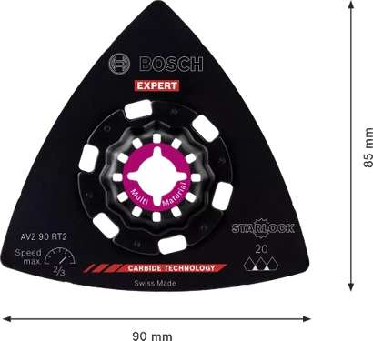Płyta szlifierska do narzędzi wielofunkcyjnych do usuwania zaprawy i kleju Bosch EXPERT AVZ 90 RT2 90 mm