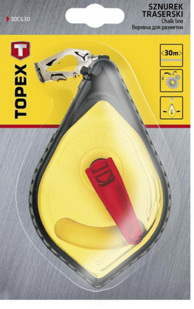 Sznurek traserski z systemem szybkiego zwijania o długości 30 m Topex 30C630